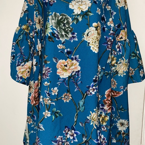 🌺👚bryn WALKER TEAL FLORAL TUNIC - Picture 4 of 8